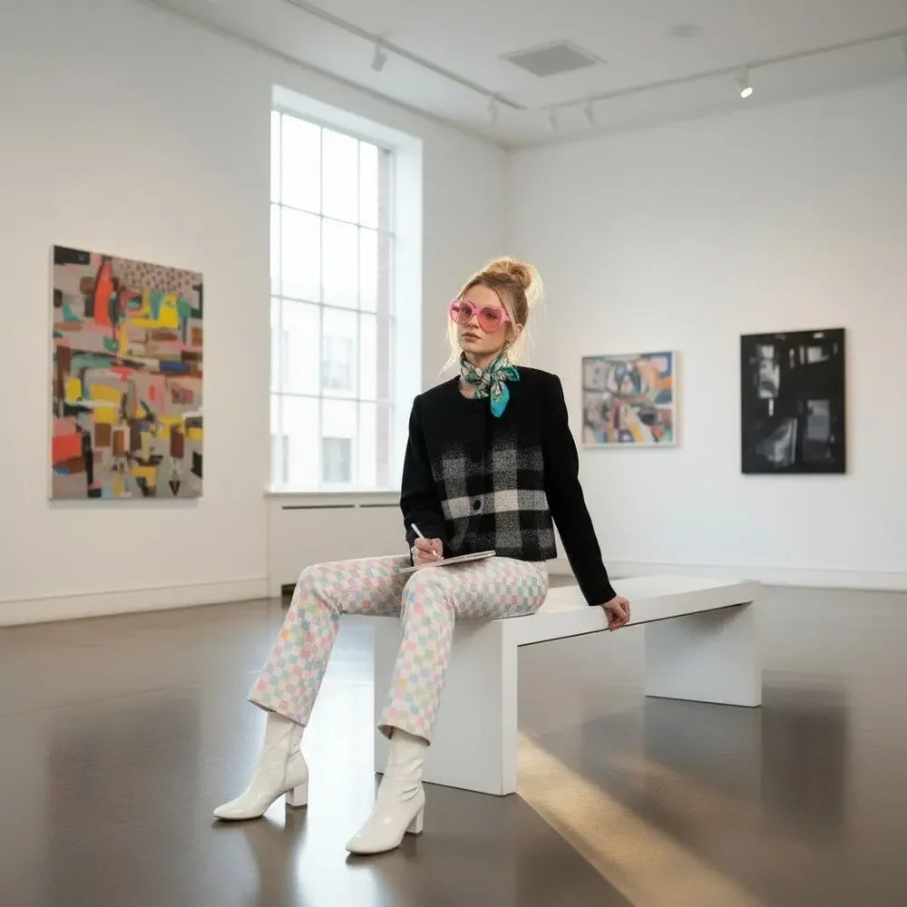 Vintage 90s Pendleton Ombre Plaid Wool Coat Dark Academia NWT L - Picture 5 of 14